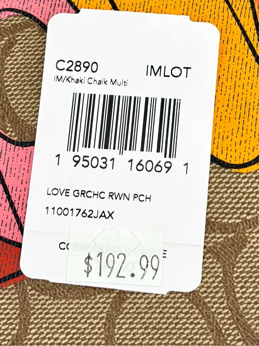 Coach Rowan Pouch Wristlet In Signature Canvas With Love Print